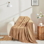 Throw Blanket | Yarn-Dyed Waffle Knit | 50 x 60 In