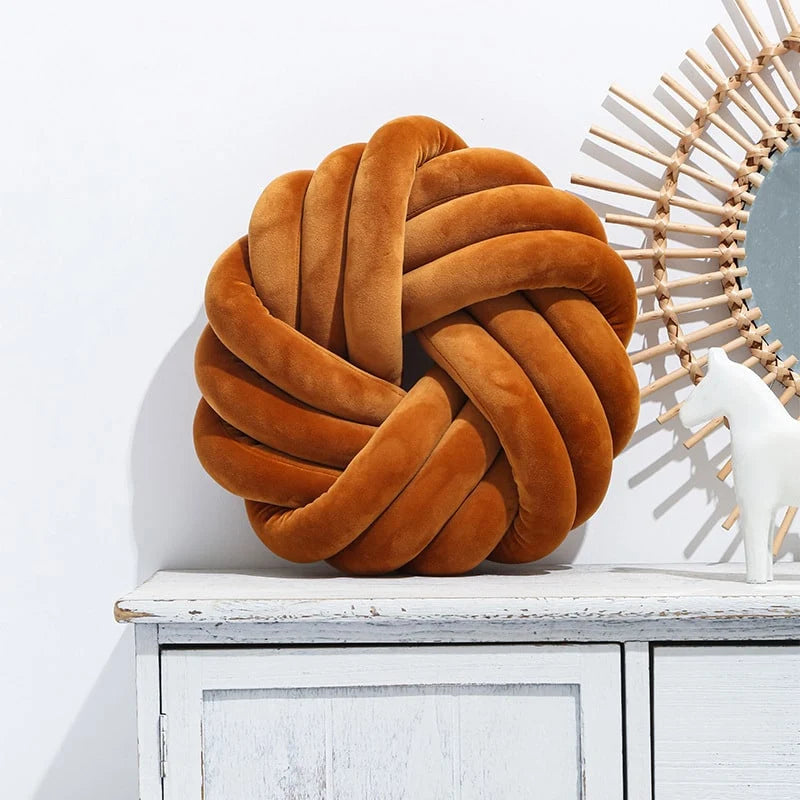 Throw Pillow | Knotted Ball & Plush Velvet