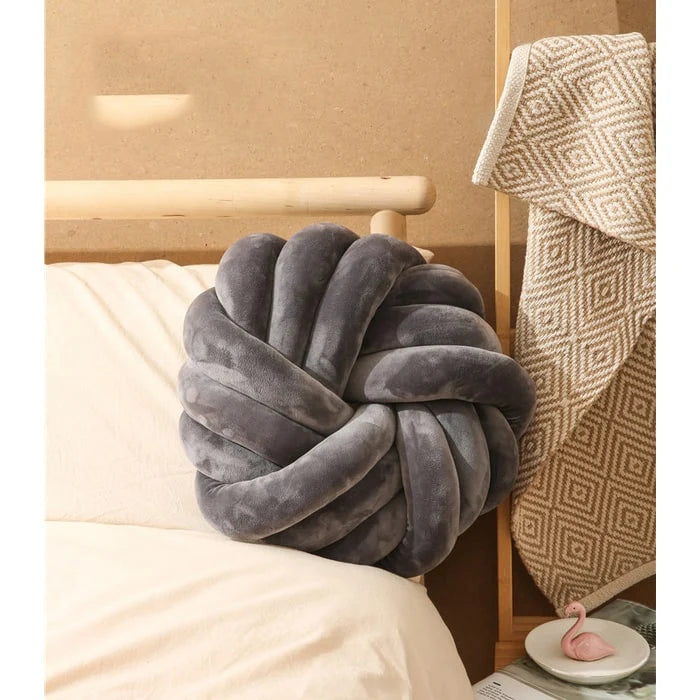 Throw Pillow | Knotted Ball & Plush Velvet