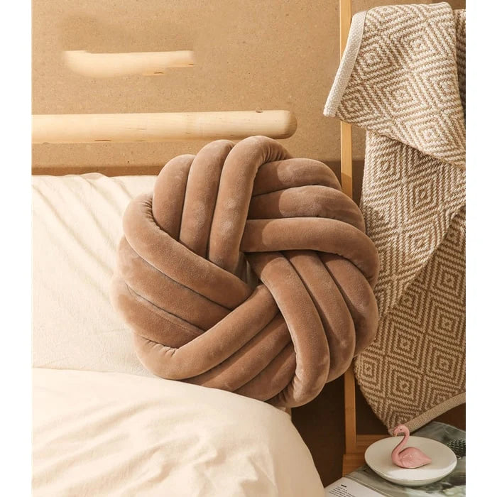 Throw Pillow | Knotted Ball & Plush Velvet