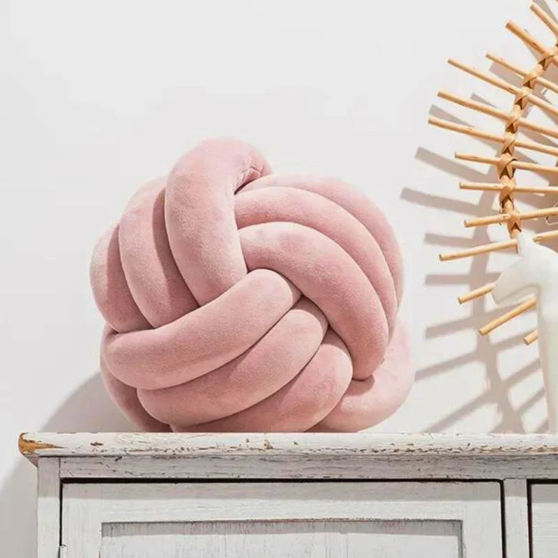 Throw Pillow | Scandinavian Knot & Crystal Velvet | 28 cm