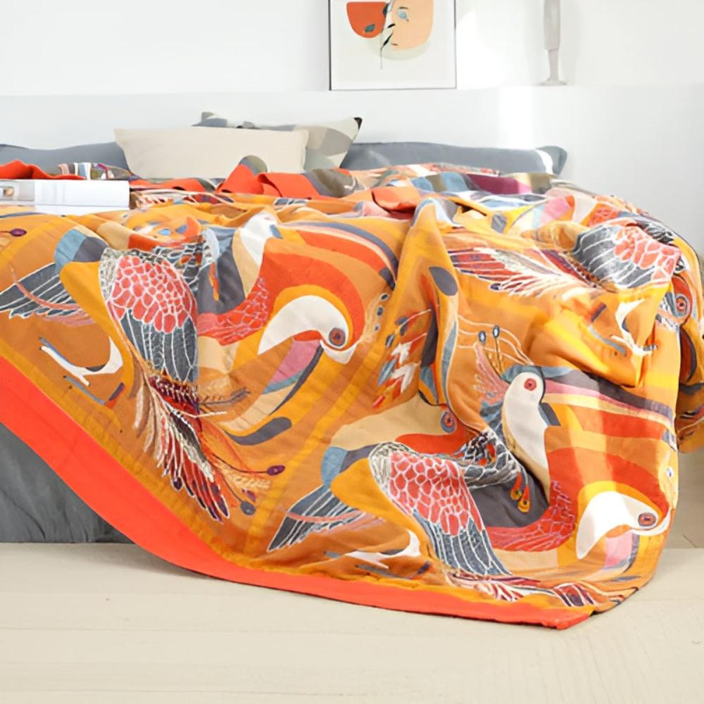 Throw with Toucan Print
