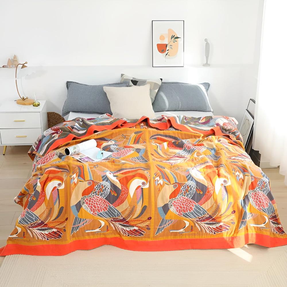 Throw with Toucan Print