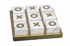 Tic-Tac-Toe Board | Marble & Stainless Steel | 30 x 30 cm