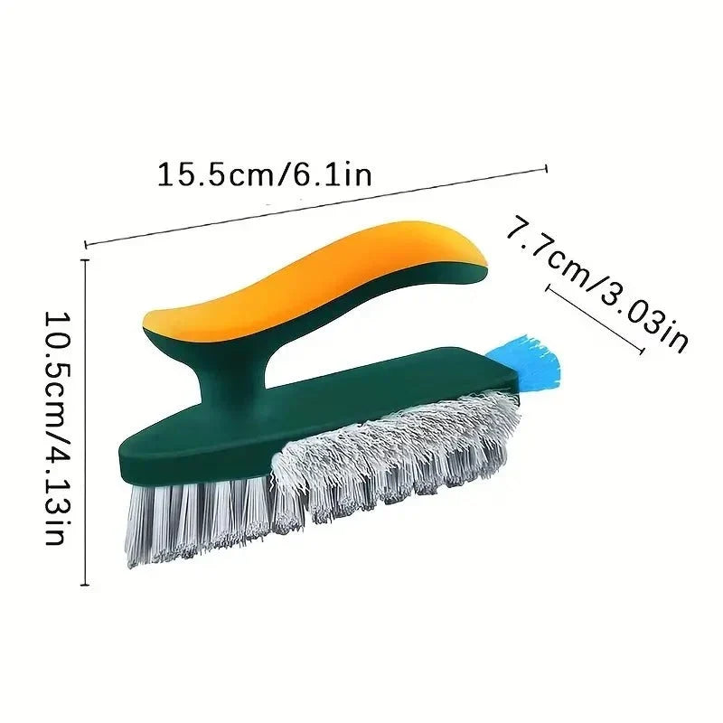 Tile Brush | V-Shaped Bristles & Built-In Scraper