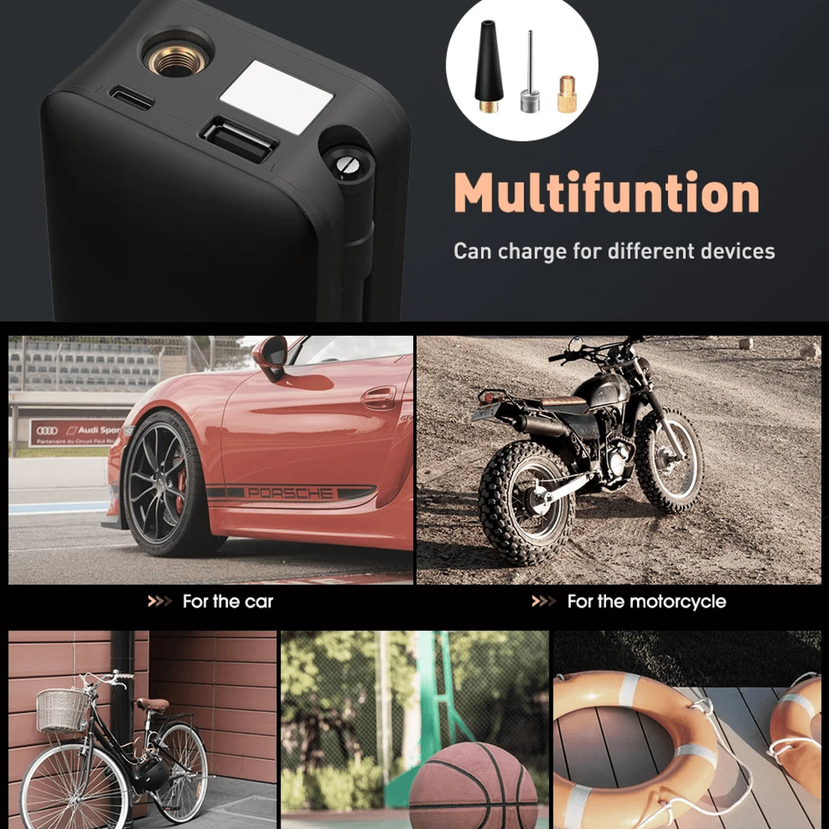 Tire Inflator | Cordless, 15-Second & Built-In LED