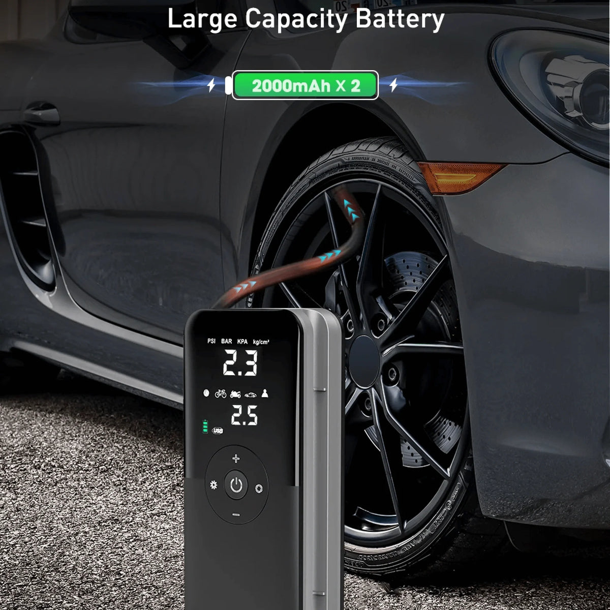 Tire Inflator | Cordless, 15-Second & Built-In LED