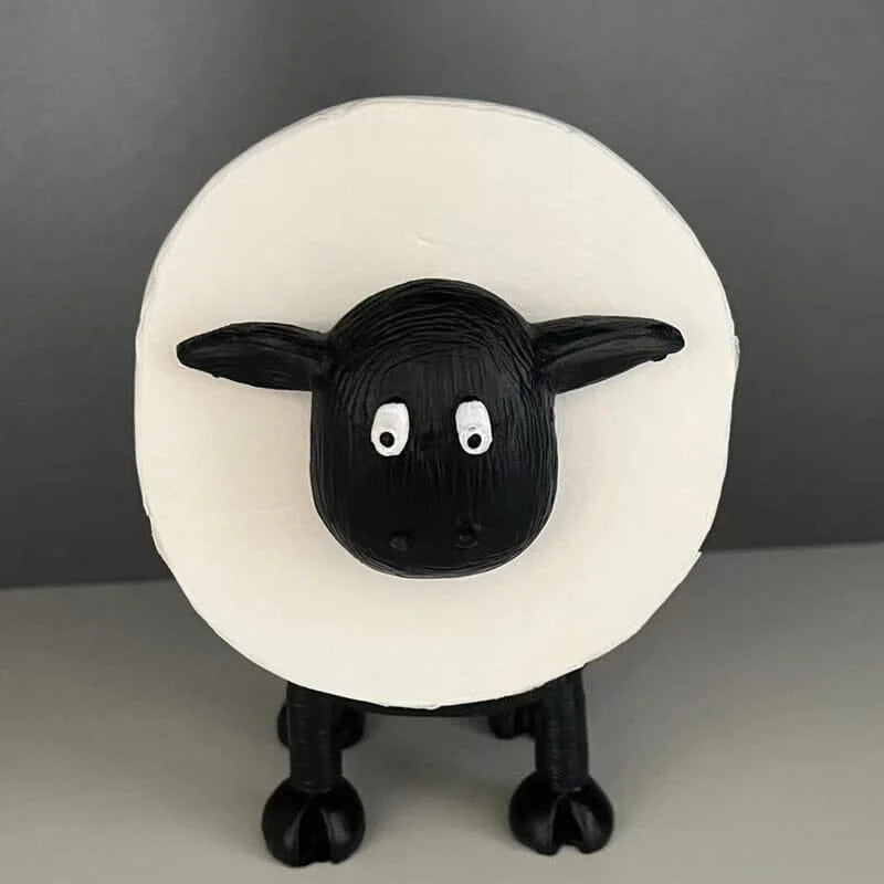Toilet Paper Holder | Resin Sheep Design & Freestanding | Holds Up To 7 Rolls