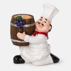 Toothpick Holder | Resin Chef & Wine Barrel Figurine