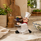 Toothpick Holder | Resin Chef & Wine Barrel Figurine