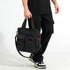 Tote Bag | Canvas Multi-Pocket & Detachable Shoulder Strap