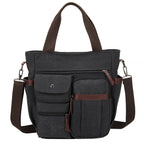 Tote Bag | Canvas Multi-Pocket & Detachable Shoulder Strap