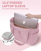 Tote Bag | Quilted Puffer & Tumbler Pocket | Fits 15.6" Laptop