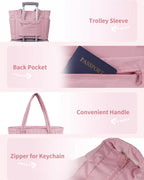 Tote Bag | Quilted Puffer & Tumbler Pocket | Fits 15.6" Laptop