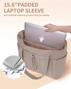 Tote Bag | Quilted Puffer & Tumbler Pocket | Fits 15.6" Laptop