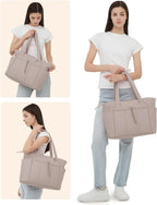 Tote Bag | Quilted Puffer & Tumbler Pocket | Fits 15.6" Laptop