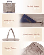 Tote Bag | Quilted Puffer & Tumbler Pocket | Fits 15.6" Laptop