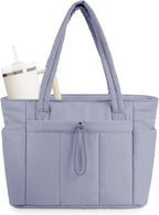 Tote Bag | Quilted Puffer & Tumbler Pocket | Fits 15.6" Laptop