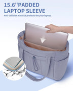 Tote Bag | Quilted Puffer & Tumbler Pocket | Fits 15.6" Laptop