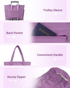 Tote Bag | Quilted Puffer & Tumbler Pocket | Fits 15.6" Laptop