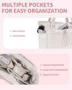 Tote Bag | Quilted Puffer & Tumbler Pocket | Fits 15.6" Laptop