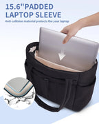 Tote Bag | Quilted Puffer & Tumbler Pocket | Fits 15.6" Laptop