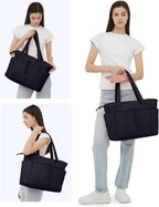 Tote Bag | Quilted Puffer & Tumbler Pocket | Fits 15.6" Laptop