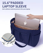 Tote Bag | Quilted Puffer & Tumbler Pocket | Fits 15.6" Laptop