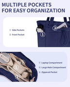 Tote Bag | Quilted Puffer & Tumbler Pocket | Fits 15.6" Laptop