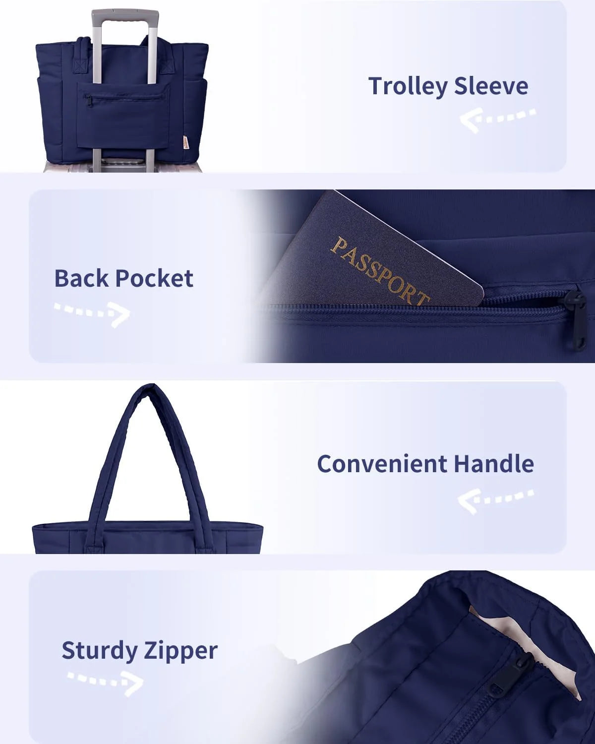 Tote Bag | Quilted Puffer & Tumbler Pocket | Fits 15.6" Laptop