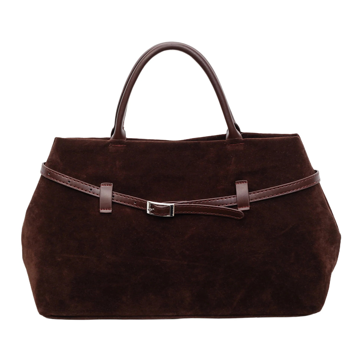 Tote Bag | Suede Exterior & Leather Handles