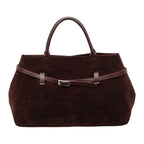 Tote Bag | Suede Exterior & Leather Handles