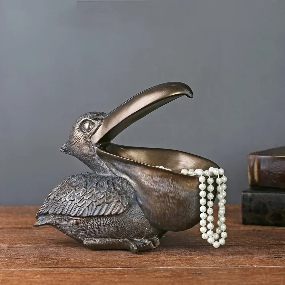 Toucan Storage Sculpture | Decorative Resin | Open Beak Storage Bowl