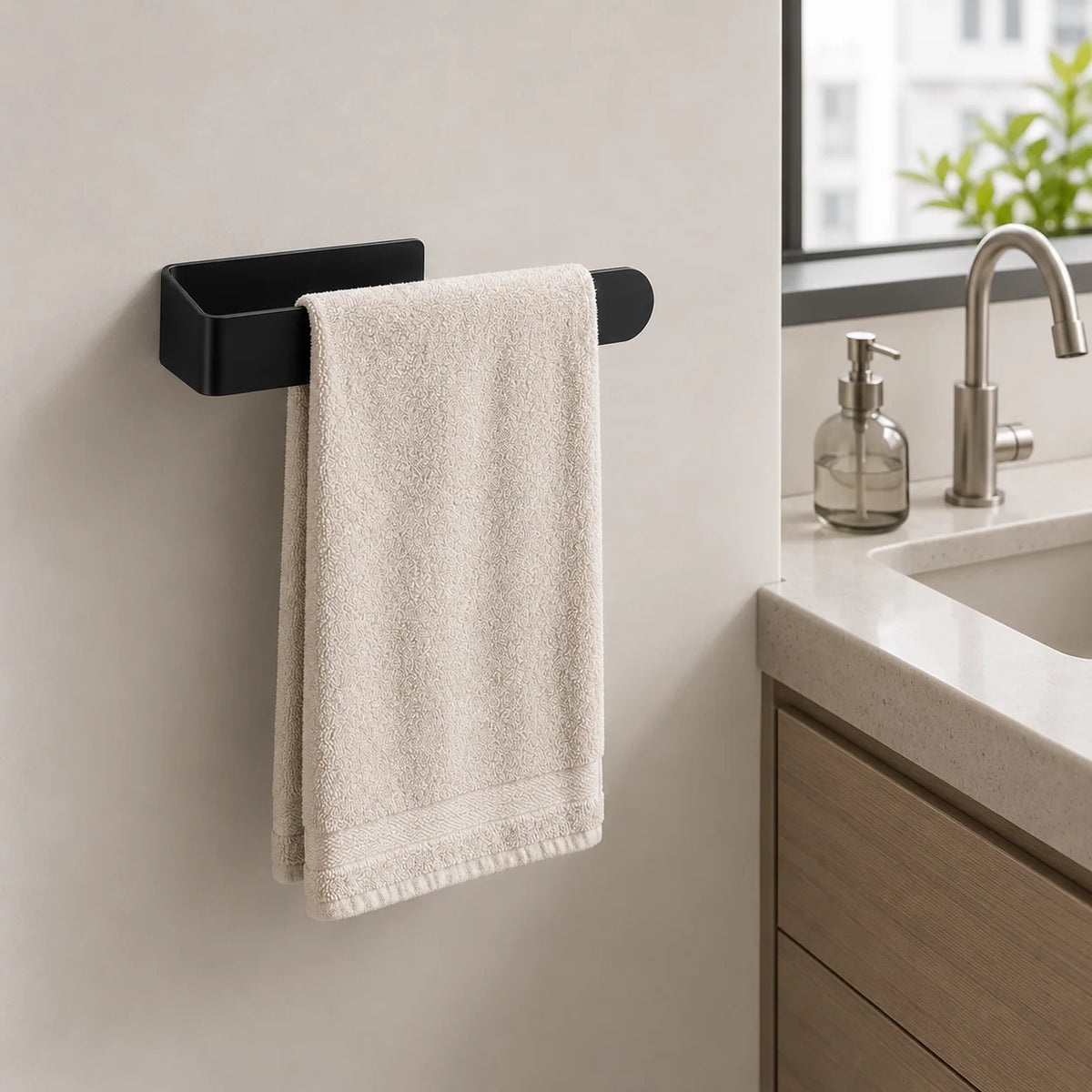 Towel Bar | No-Drill Adhesive & Humidity-Resistant