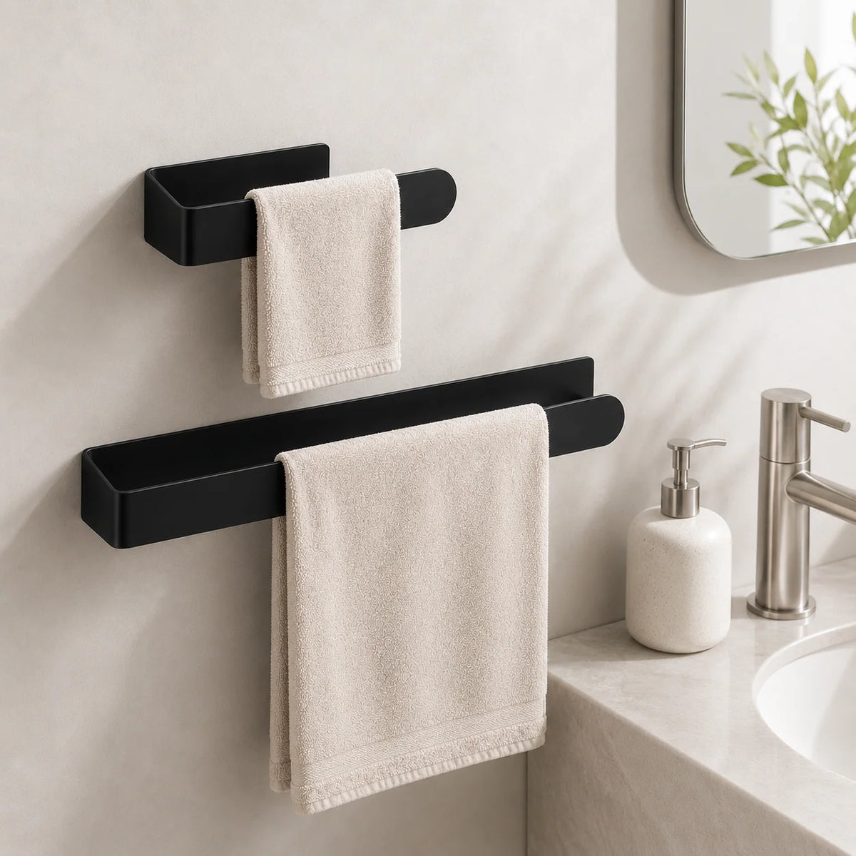 Towel Bar | No-Drill Adhesive & Humidity-Resistant