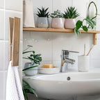 Towel Holder | Solid Wood & Stainless Steel Clamp | Space-Saving Wall-Mounted