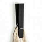 Towel Holder | Solid Wood & Stainless Steel Clamp | Space-Saving Wall-Mounted