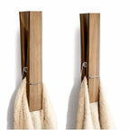 Towel Holder | Solid Wood & Stainless Steel Clamp | Space-Saving Wall-Mounted
