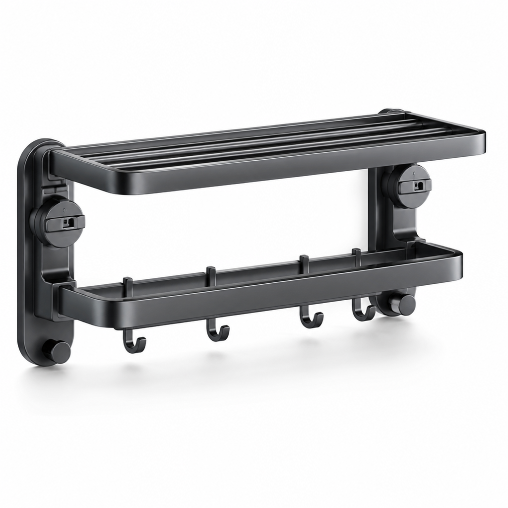 Towel Holder | Drill-Free Suction Cup Mount | Foldable