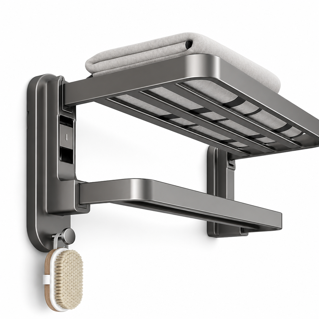 Towel Holder | Drill-Free Suction Cup Mount | Foldable