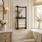 Towel Ladder | Wall-Mounted Rust-Resistant Metal | 2-Tier