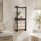 Towel Ladder | Wall-Mounted Rust-Resistant Metal | 2-Tier