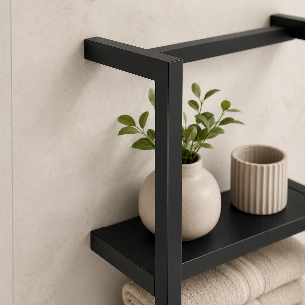 Towel Ladder | Wall-Mounted Rust-Resistant Metal | 2-Tier