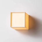 Traditional Japanese Square Fabric Shade LED Wall Lamp for Living Room