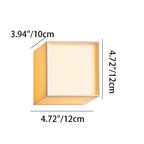 Traditional Japanese Square Fabric Shade LED Wall Lamp for Living Room