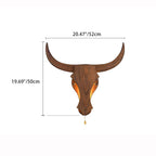 Traditional Rustic Solid Wood Cow Head LED Wall Lamp for Hallway