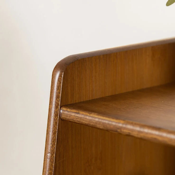 Traditional Japanese Square Bamboo Bookcase with 3/4/5 Shelves for Living Room
