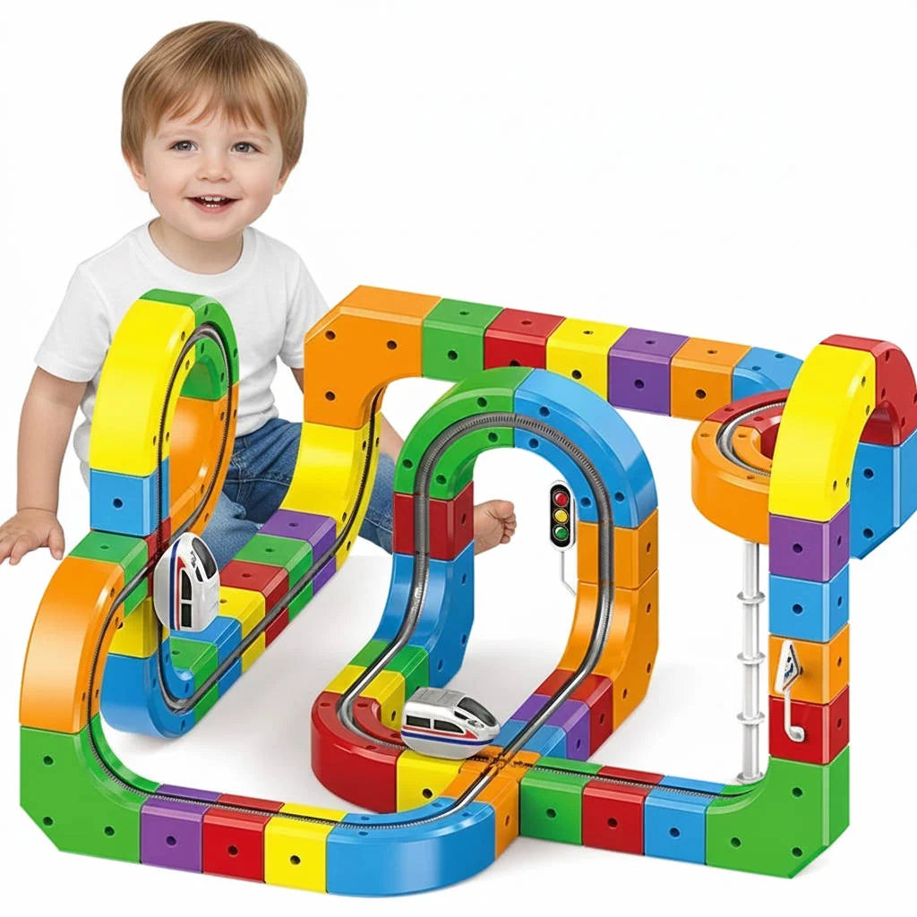Train Track Toy | Magnetic Modular Track & USB Rechargeable