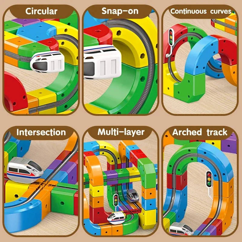 Train Track Toy | Magnetic Modular Track & USB Rechargeable
