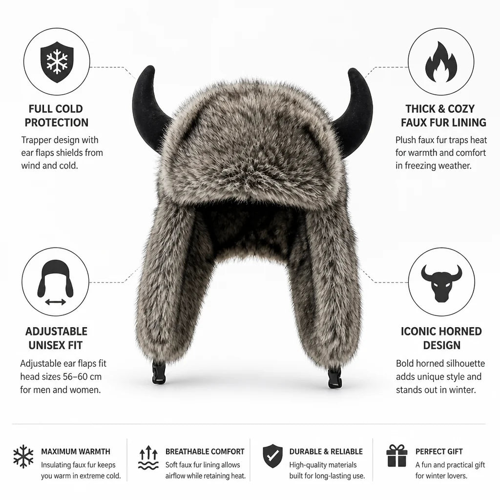 Trapper Hat | Faux Fur-Lined & Adjustable Ear Flaps